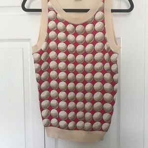 Authentic Hermes Sleeveless Silk Golf Ball Top